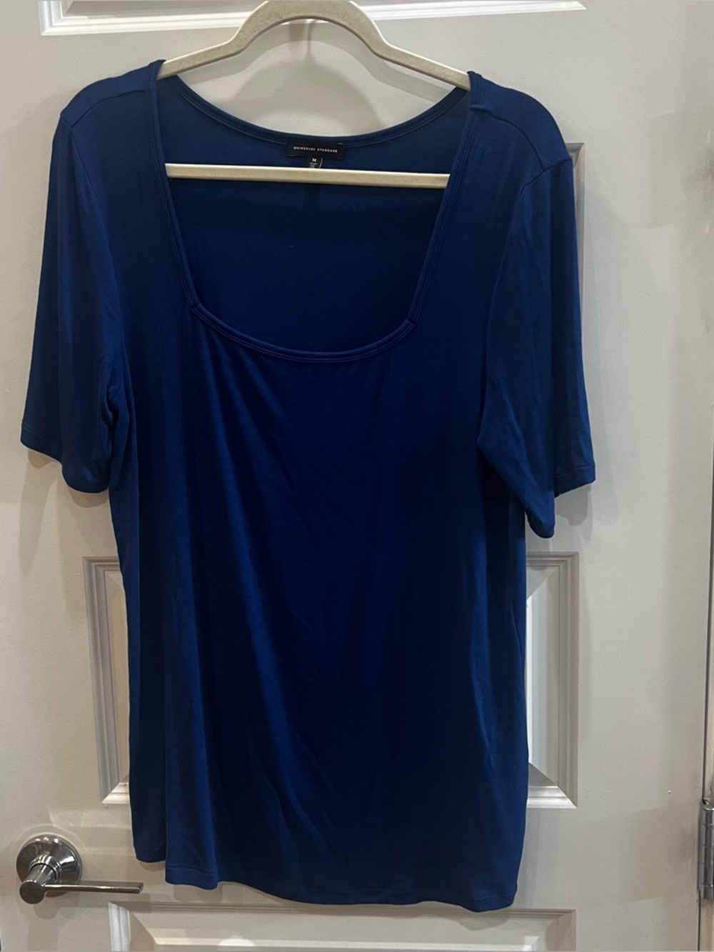 Universal Standard Foundation Short Sleeve Square Neck Tee - Lapis